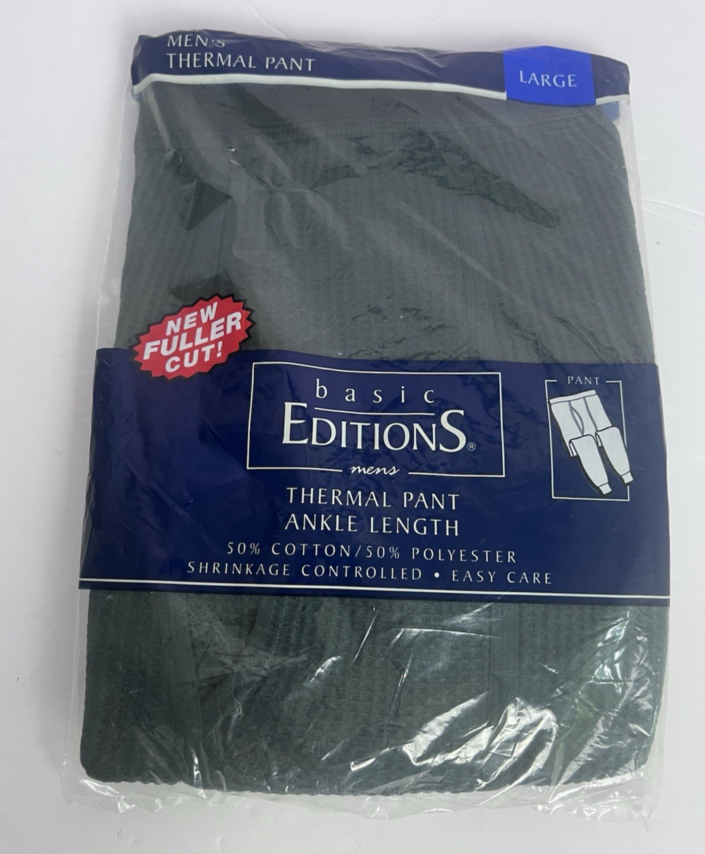 Vintage Kmart Basic Editions Men’s Thermal Pants Large Green NWT Deadstock